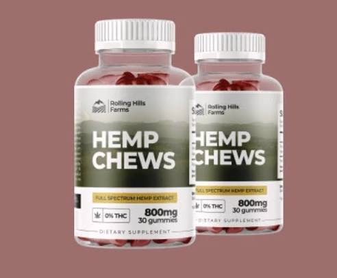Rolling Hills Farms Hemp Chews full spectrum hemp extract gummies bottles